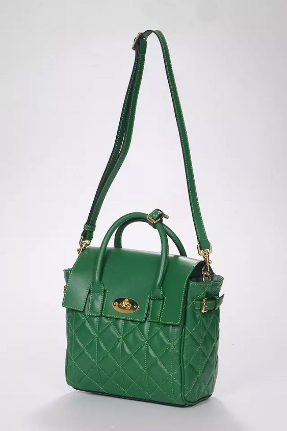 2014 A/W Mulberry Mini Cara Delevingne Bag Delevingne Green Quilted Nappa